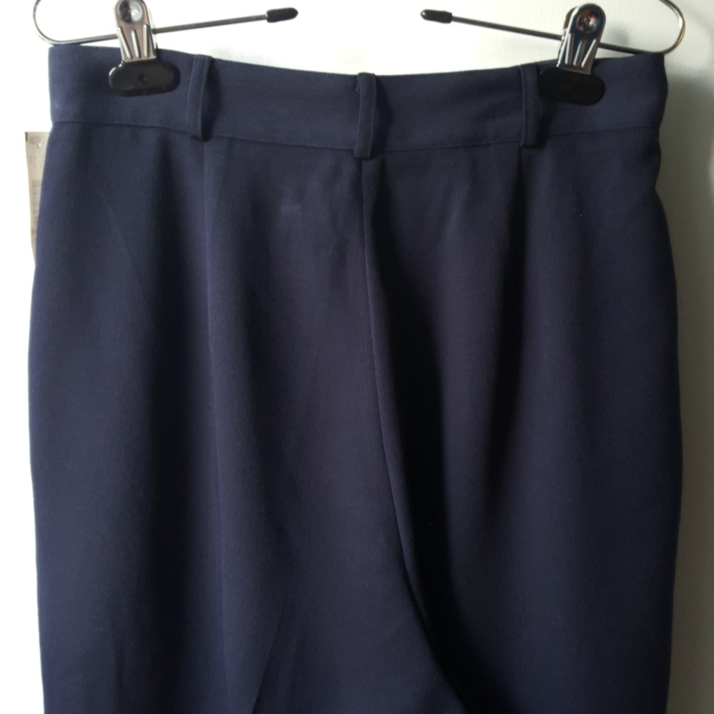 Della Spiga Italy VTG 80s Navy Blue Pleated Slacks (10) - Picture 6 of 15